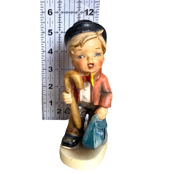 Porcelain Boy Figurine Little Wanderer Erich Stauffer 3373D VTG Hummel Style - Picture 3 of 8